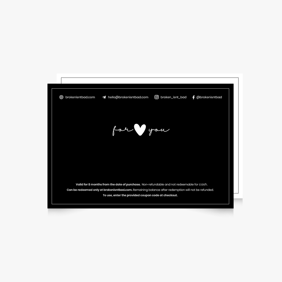 Gift certificate back